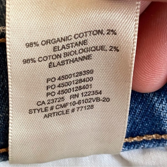 Denim Forum The Yoko High Rise Slim Womans Size 28 In My Bleu L'amour Distressed - Picture 12 of 14